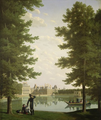 Napoleon I. (1769-1821) und Marie-Louise (1791-1847) am Karpfenteich in Fontainebleau, 1810 von Jean Joseph and Boilly, Louis Bidauld